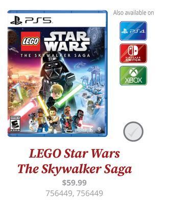 GameStop Lego star wars: the skywalker saga offer