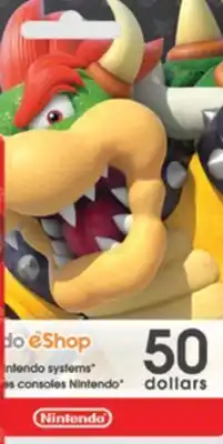GameStop Nintendo eshop digital card $50 offer