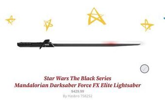 GameStop Star wars the black series mandalorian darksaber force fx elite lightsaber offer