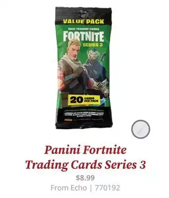GameStop Panini fortnite trading cards series 3 offer