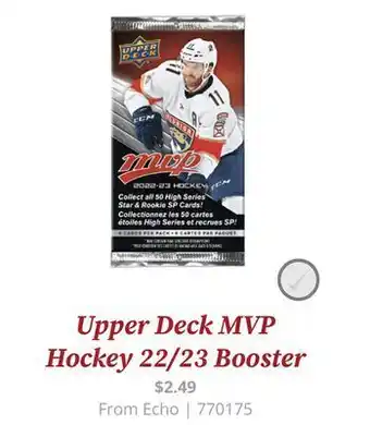 GameStop Upper deck mvp hockey 22/23 booster offer