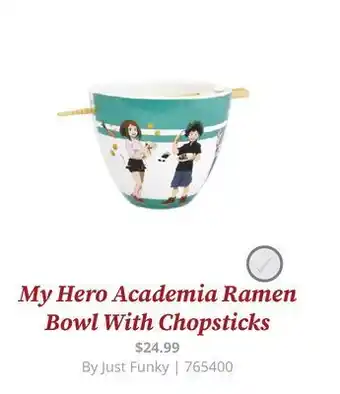 GameStop My hero academia ramen bowl with chopsticks offer