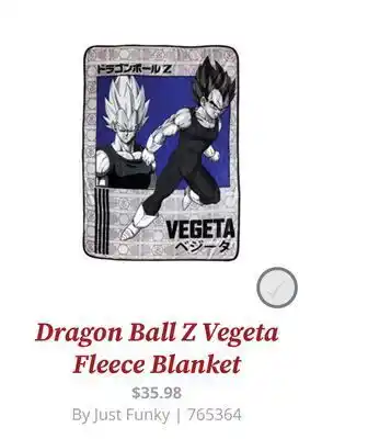 GameStop Dragon ball z fleece blanket vegeta offer