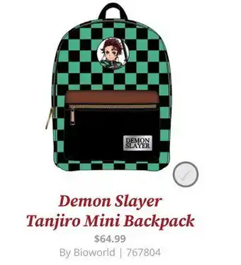 GameStop Demon slayer tanjiro mini backpack offer