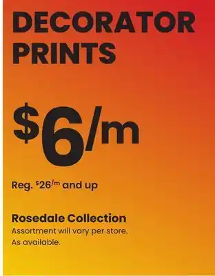 Fabricland Rosedale collection offer