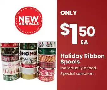 Fabricland Holiday ribbon spools offer