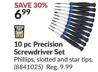 Princess Auto Power fist 10 pc precision screwdriver set offer