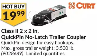 Princess Auto Curt class ii 2 x 2 in. quickpin no-latch trailer coupler offer