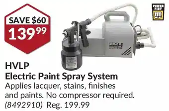 Princess Auto Power fist hvlp electric paint spray system offer