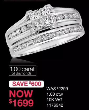 Charm Diamond 10k white gold diamond bridal set 1.00ctw i1i2/ij offer