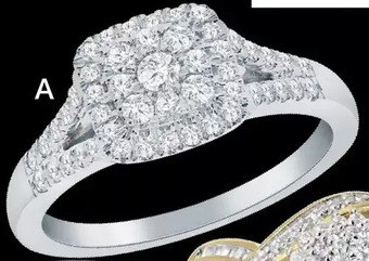 Charm Diamond 10k white gold 0.50ctw diamond fashion ring offer