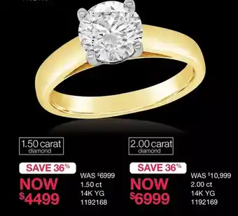 Charm Diamond 1.50 ct 14k yg ring offer