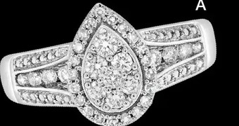 Charm Diamond 10k white gold 0.50ctw diamond fashion pear shape ring offer