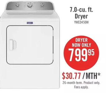 The Brick Maytag 7.0-cu. ft. dryer offer
