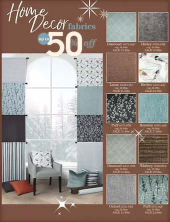 Fabricville Home decor fabrics offer