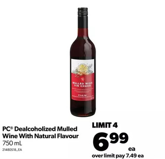 Real Canadian Superstore Pc dealcoholized mulled wine with natural flavour offer