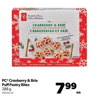 Real Canadian Superstore Pc cranberry & brie puff pastry bites offer