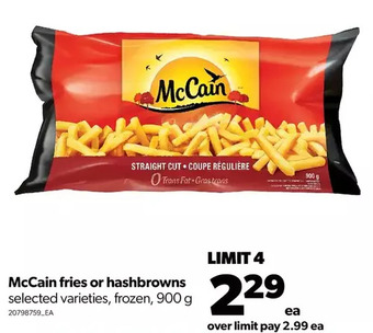 Real Canadian Superstore Mccain fries or hashbrowns offer