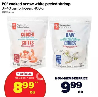 Real Canadian Superstore Pc cooked or raw white peeled shrimp offer