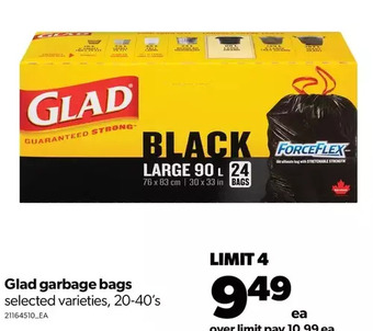 Real Canadian Superstore Glad garbage bags offer