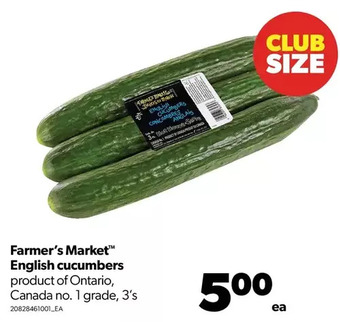Real Canadian Superstore Farmer's market english cucumbers offer