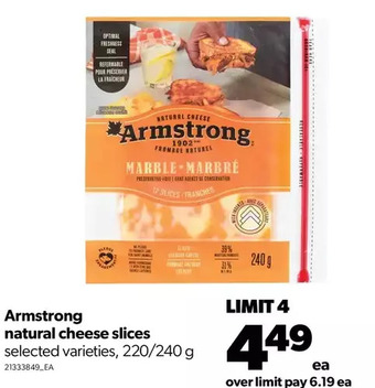 Real Canadian Superstore Armstrong natural cheese slices offer