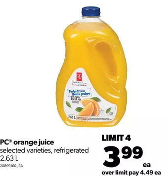 Real Canadian Superstore Pc orange juice offer