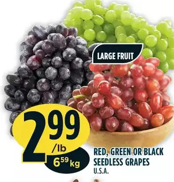 Marché Adonis Red, green or black seedless grapes offer