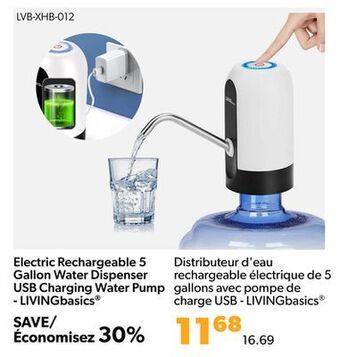 Shopper+ Electric rechargeable 5 gallon water dispenser usb charging water pump - livingbasics offer