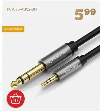 Shopper+ Summit series 3.5 mm 3 pole male to 6.35 stereo male jack trs audio cable - primecables - 3ft offer