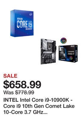 Newegg Intel core i9-10900k - core i9 10th gen comet lake 10-core 3.7 ghz lga 1200 125w intel uhd graphics 630 desktop processor - b offer