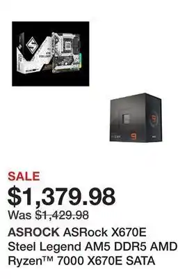 Newegg Asrock x670e steel legend am5 ddr5 amd ryzen™ 7000 x670e sata 6gb/s atx motherboard and amd ryzen 9 7950x - 16-core 4.5 ghz - offer