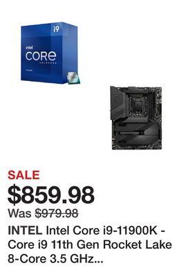 Newegg Intel core i9-11900k - core i9 11th gen rocket lake 8-core 3.5 ghz lga 1200 125w intel uhd graphics 750 desktop processor - b offer