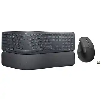 Best Buy Logitech ergo k860 bluetooth ergonomic keyboard & lift 4000 dpi bluetooth mouse - english - graphite offer