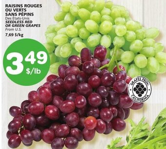 IGA Seedless Red or Green Grapes offer