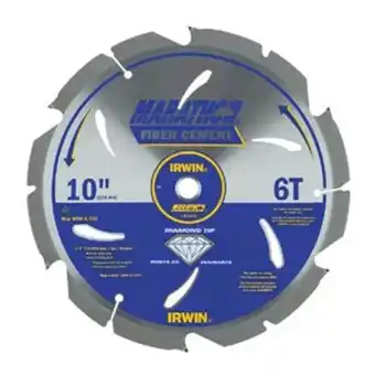 Lowe's Irwin marathon 10-in 6-tooth continuous diamond circular saw blade offer