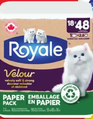 Walmart Royale velour paper pack 18s bathroom tissue offer