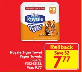 Walmart Royale tiger towel paper towels offer