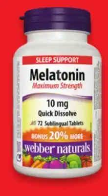 Walmart Webber naturals melatonin 72s offer