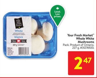 Walmart Your fresh market whole white mushrooms offer