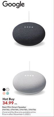Staples Google nest mini smart speaker offer