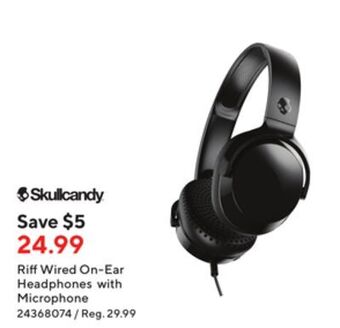 Staples Skullcandy riff wired on-ear headphones with microphone offer