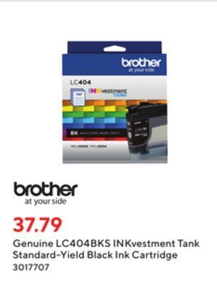 Staples Brother genuine lc404bks inkvestment tank standard yield black ink cartridge offer