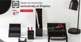 Staples Tru red desk accessories - shop now offer