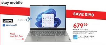 Staples Lenovo flex 5i 14" touch laptop offer