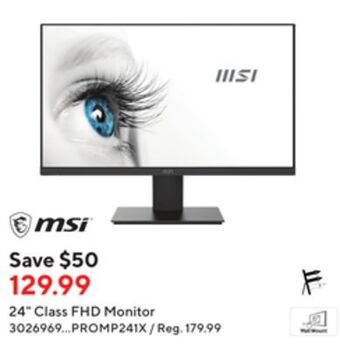 Staples Msi 24" class fhd monitor offer