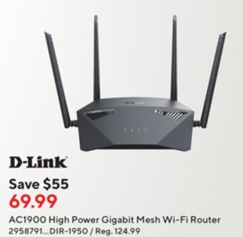 Staples D-link ac1900 high power gigabit mesh wi-fi router offer