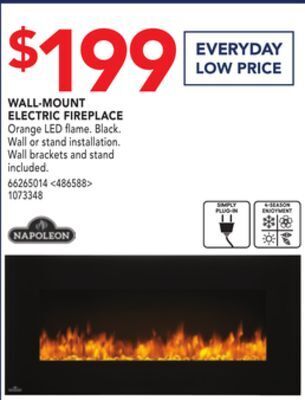 Lowe's Napoleon wall-mount electric fireplace offer