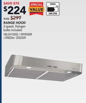 Lowe's Venmar range hood offer