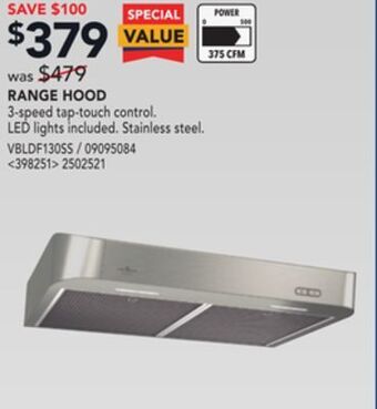 Lowe's Venmar range hood offer